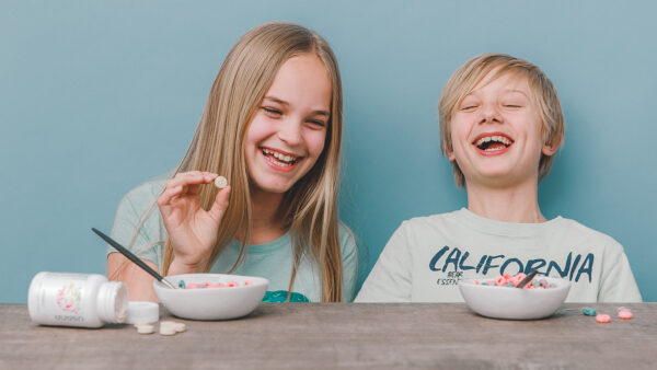 kids eating USANA vitamins