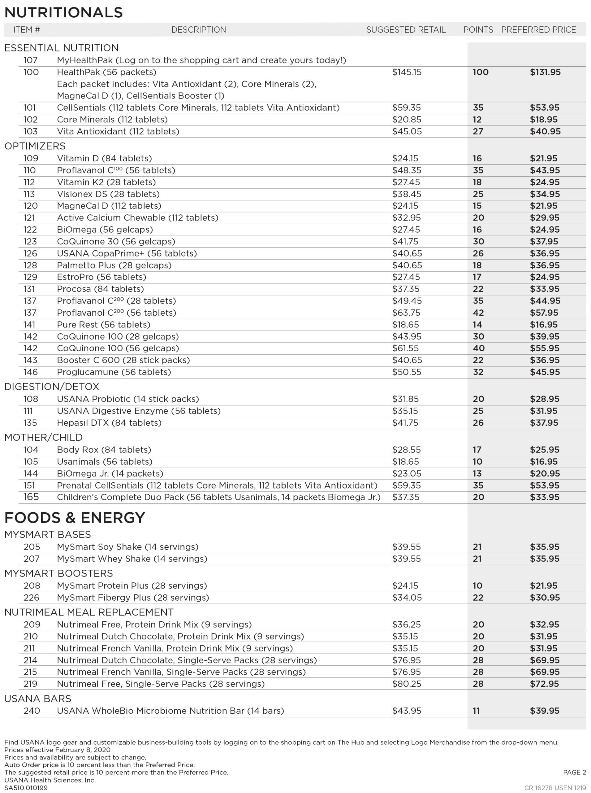 USANA Supplements