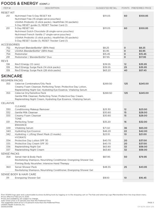 USANA Price List 2023 (UPDATED) USANA Vitamin Products